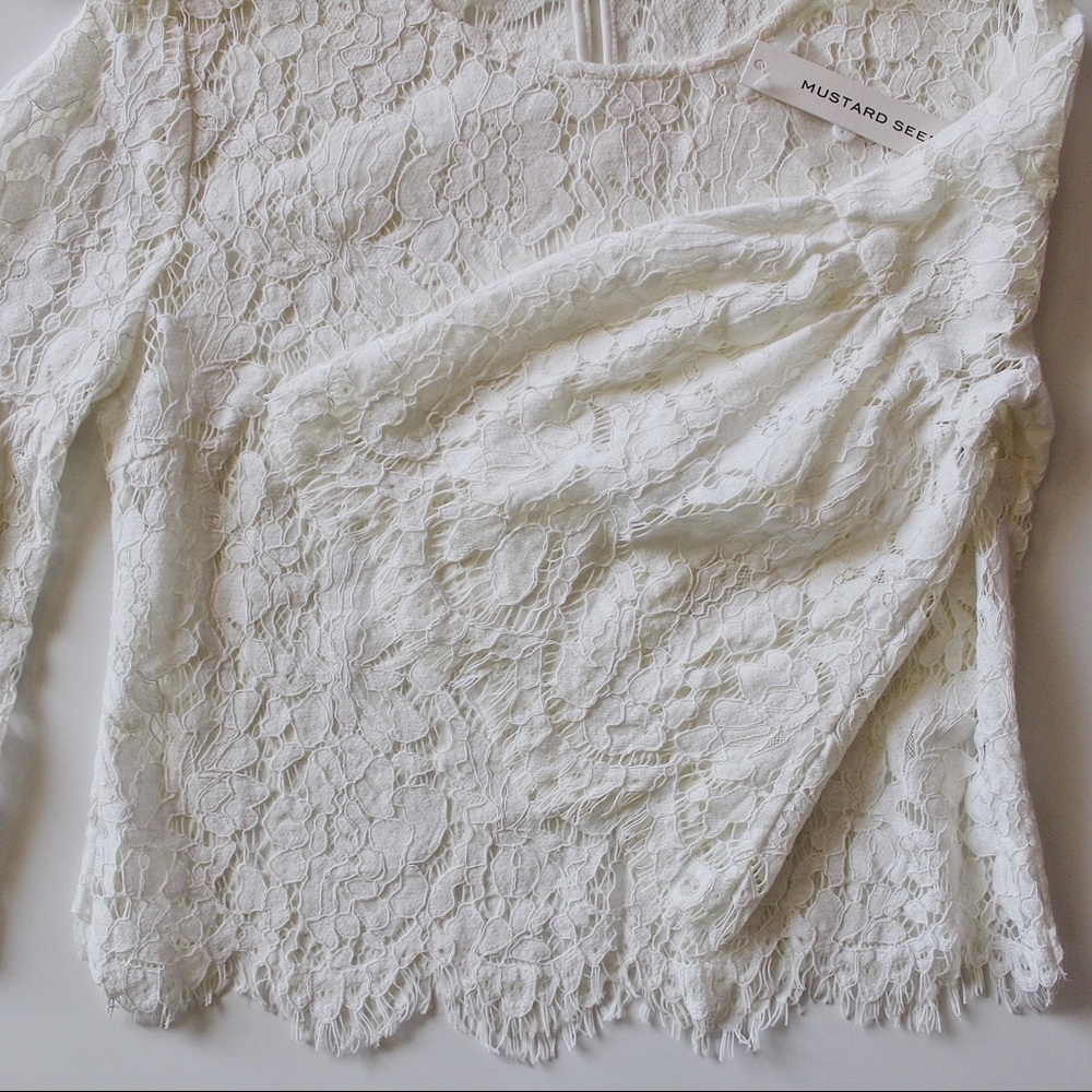 Mustard Seed Bell Crop White Top - Picture 4 of 5